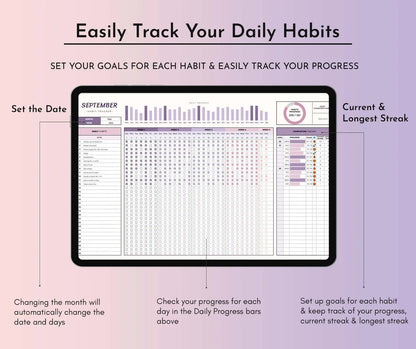 Premium Habit Tracker (Google Sheets & Excel)